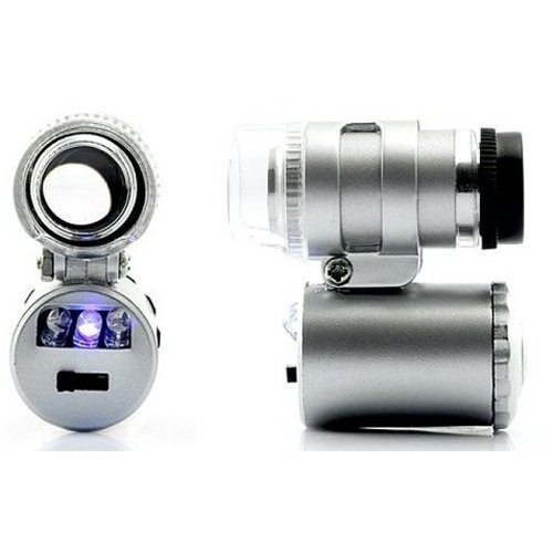PIA INTERNATIONAL® 60X  MICROSCOPE Jewelry Pocket LOUPE Eye Coins Led Light