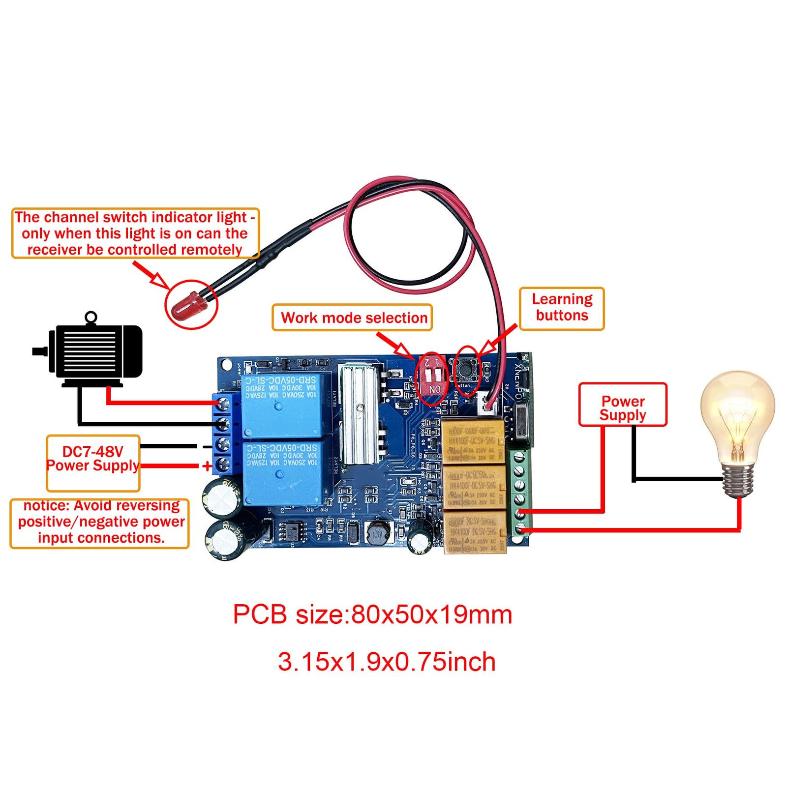 PWM DC Motor Speed Remote Control Switch Forward and Reverse, DC 9V 12V 24V 3