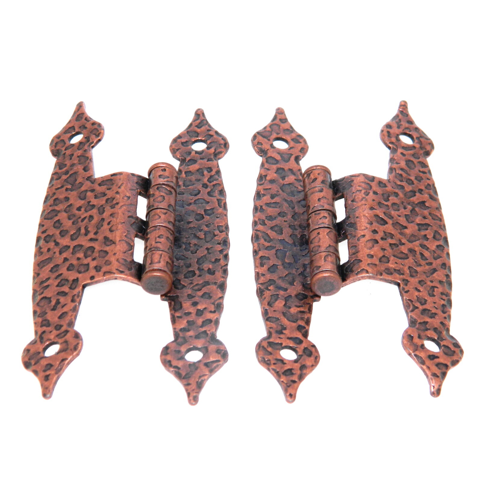 Pair Amerock Colonial Hammered Antique Copper 3/8" Offset "H" Hinges BP3406-AC