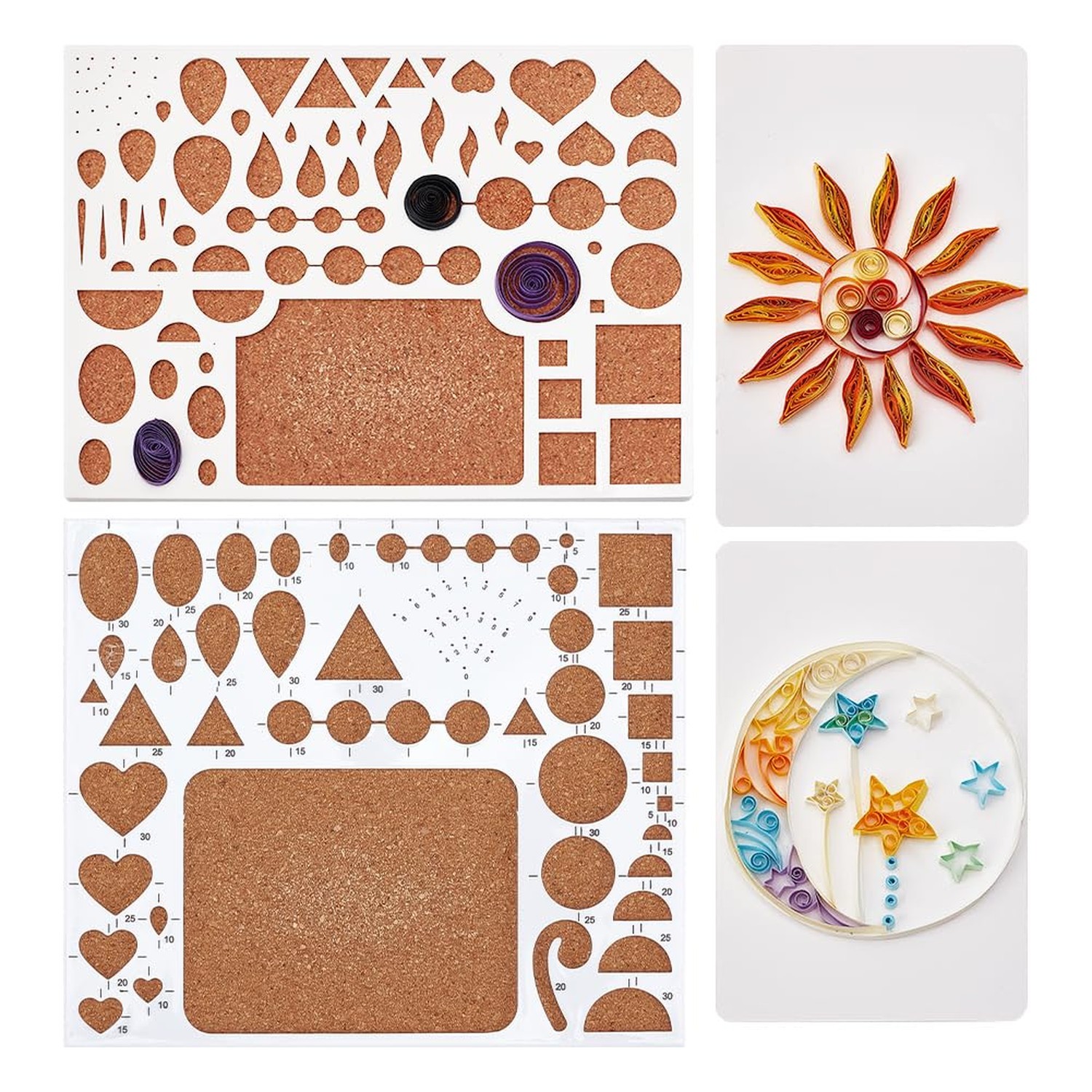 WEBEEDY 2 Styles New Quilling Template Board White Paper Quilling Template Bo...