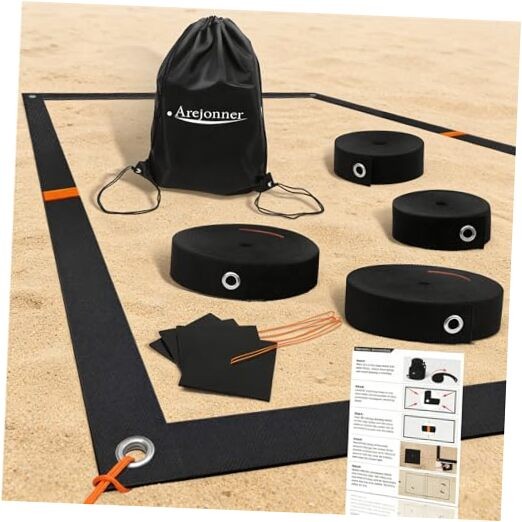 Beach Volleyball Court Boundary Lines - Portable, 2 Inch Official Size (26.3'