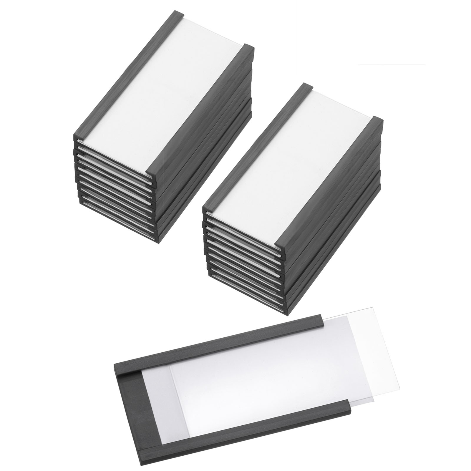 25 Pcs Magnetic Label Holder 2" x 1" with Paper Inserts C Channel