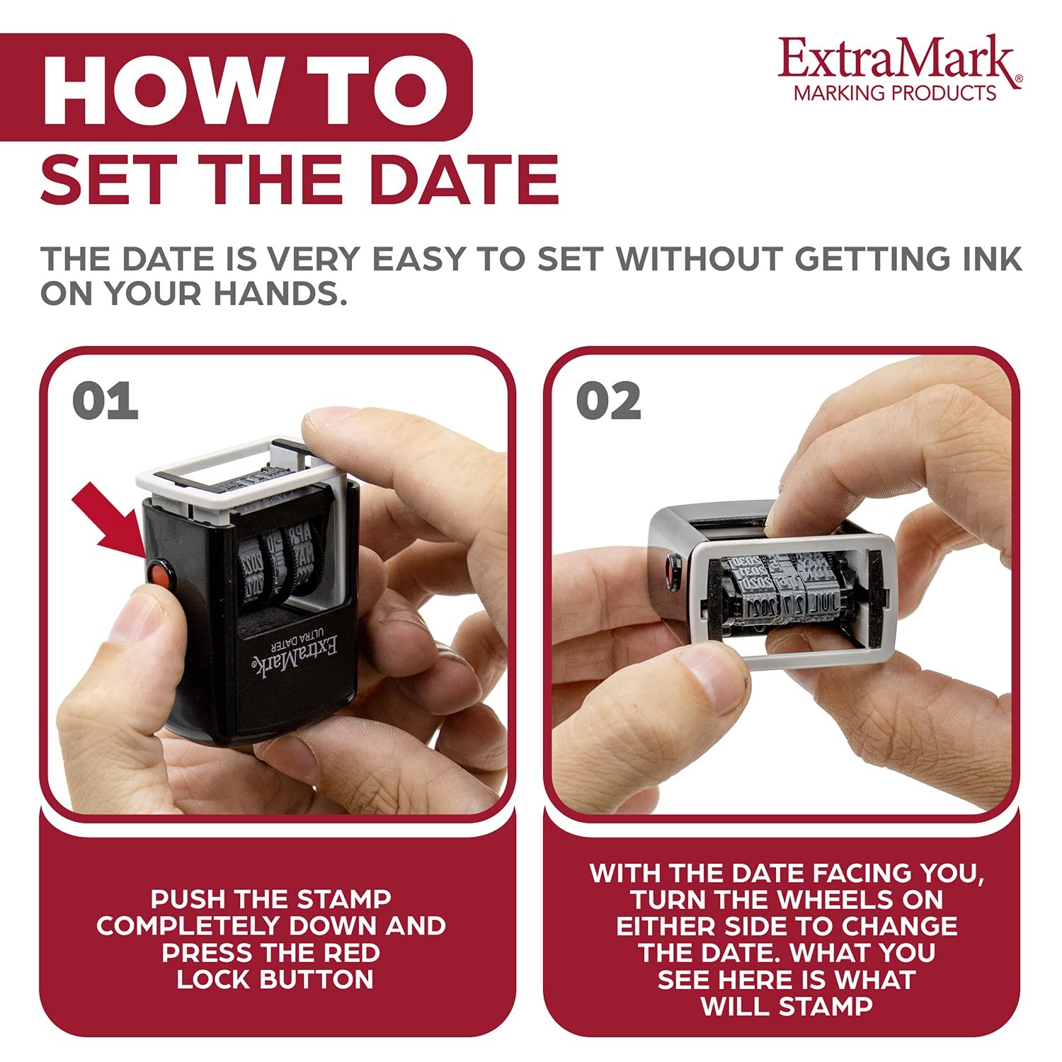 Super Dater Self Inking Rubber Date Stamp Stamper For Documents Office Black