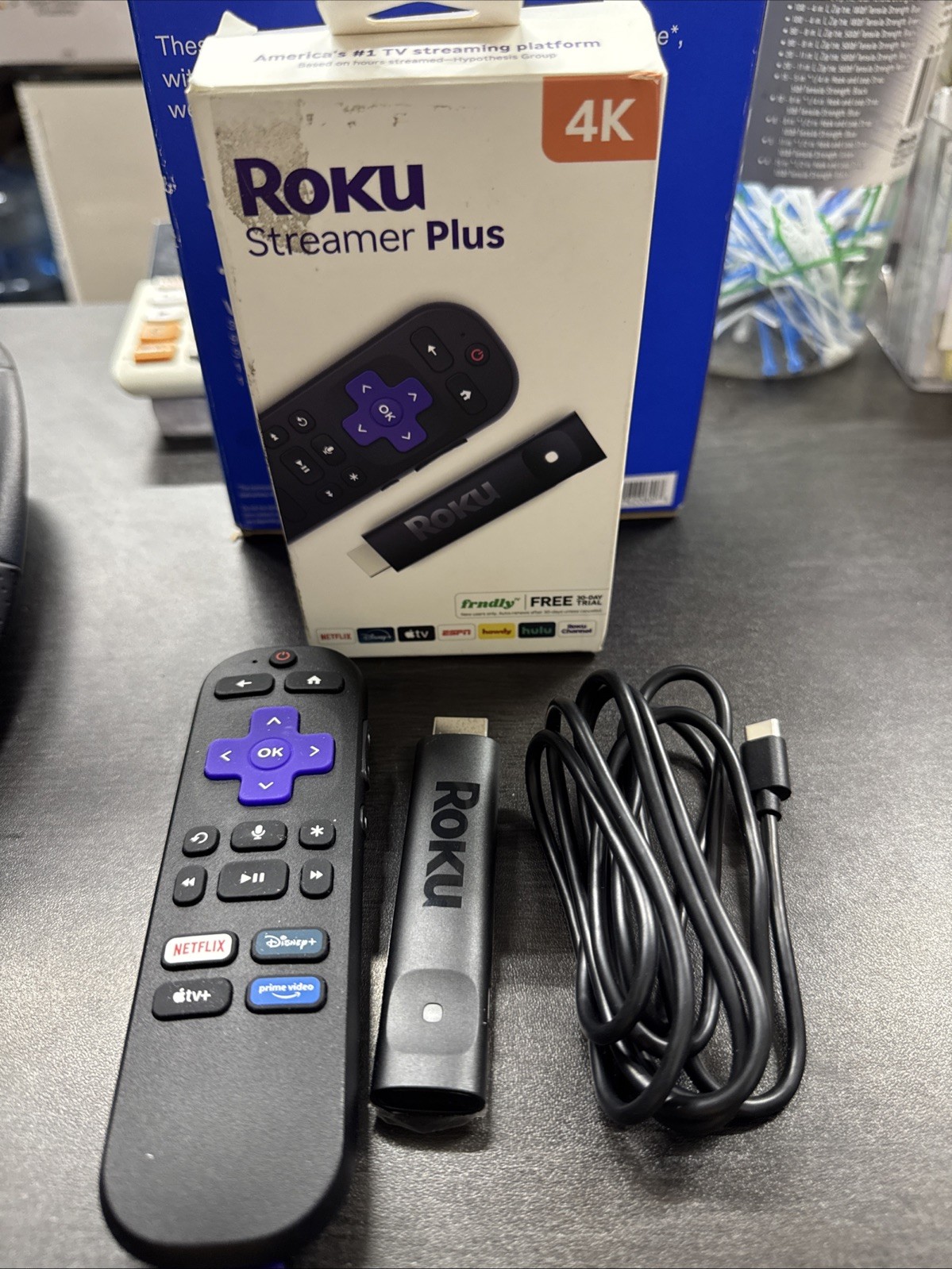 Roku Streamer Plus 4K & HDR Roku Streaming Device for TV with Voice Remote  new