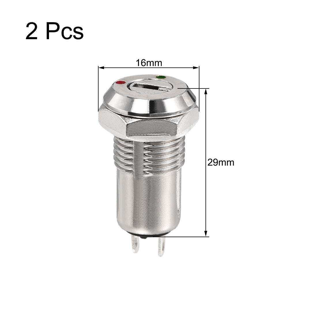 12mm 2 Positions Key Locking Push Button Switch With 2 Keys NO-OFF 12x29mm 2pcs
