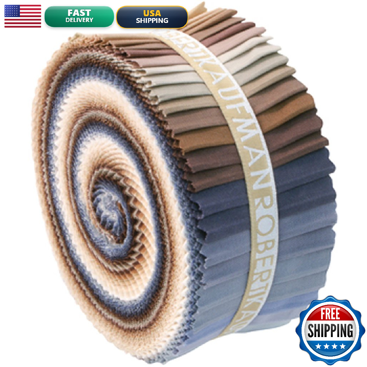 Kona Cotton Solids Neutrals Palette Roll Up Jelly Roll 40-2.5 Quilting Fabric