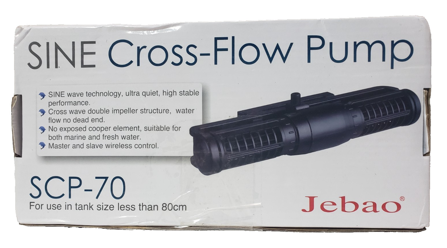 Jebao SCP-70 Sine Cross Flow Pump Wave Maker with Controller, Black