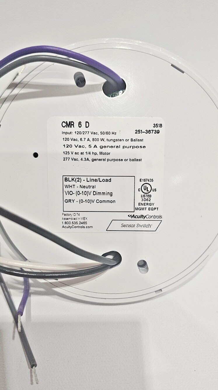Acuity Control CMR 6 D Sensor Switch High Bay 360 NEW