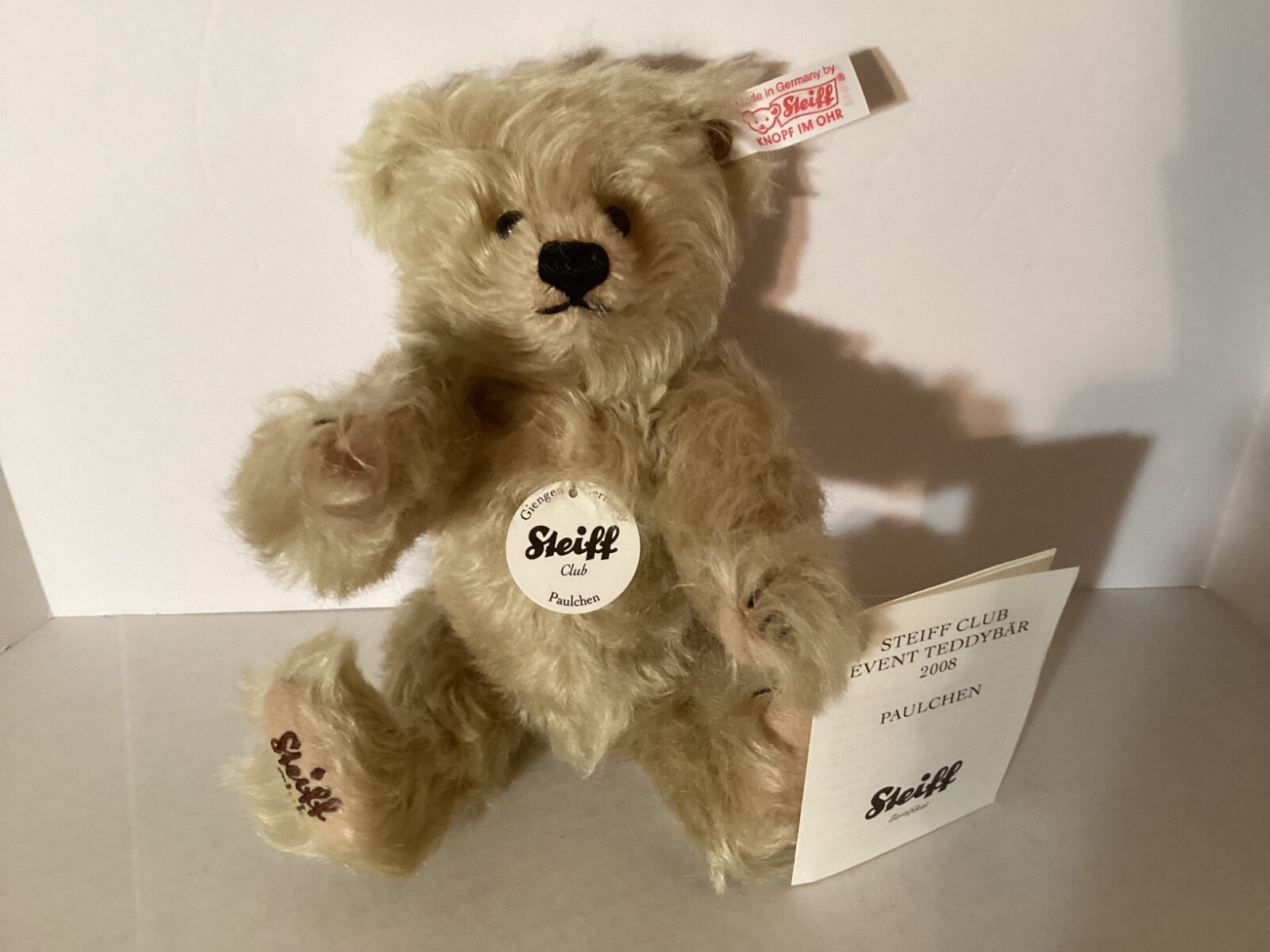 Steiff “Paulchen” Club Bear,  8”tall,  tag #420948