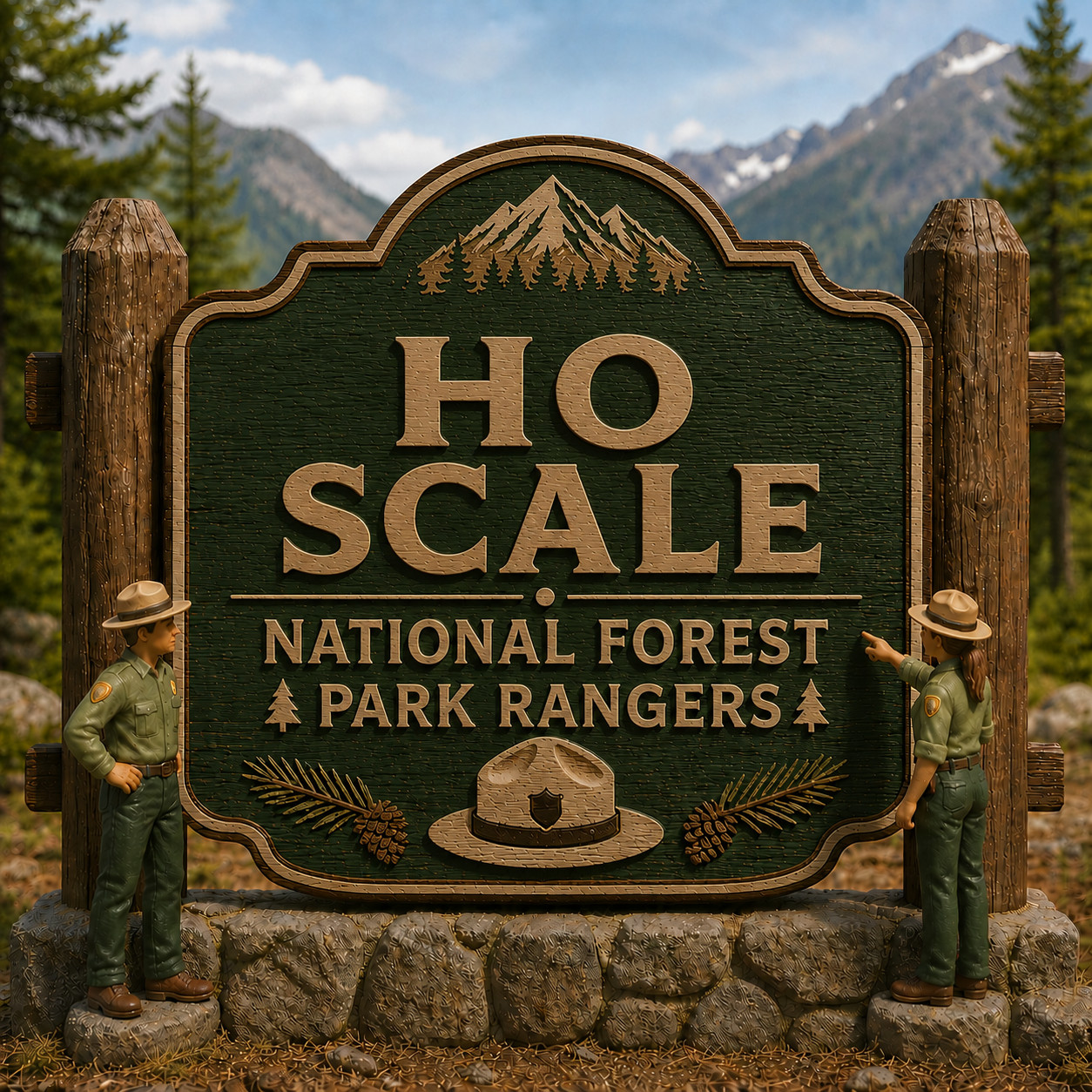 1:87 HO SCALE FIGURES/PEOPLE US NATIONAL PARK FOREST RANGERS