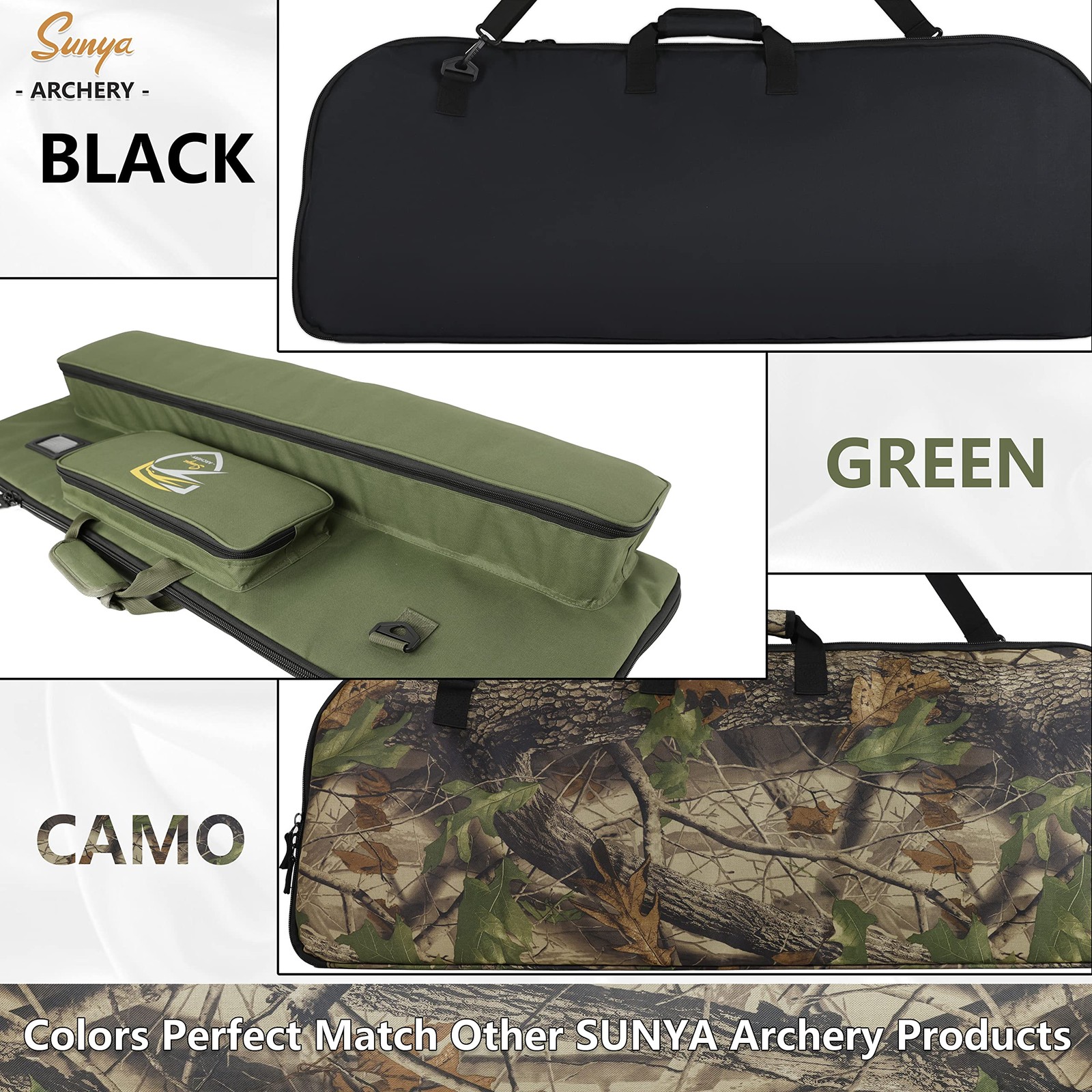 SUNYA Compound Bow Case with Molle System - Neoprene Bow String Protection P...