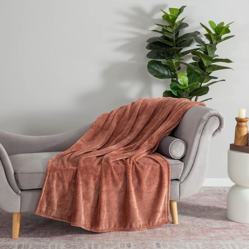Eco Thread Heather VelvetLoft Throw Soft Warm Cozy Machine Washable Home Decor