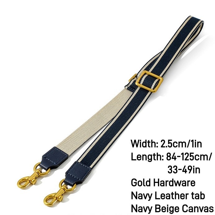 New Dior replacement Crossbody Shoulder Navy Canvas Strap Gold Silver No Logo