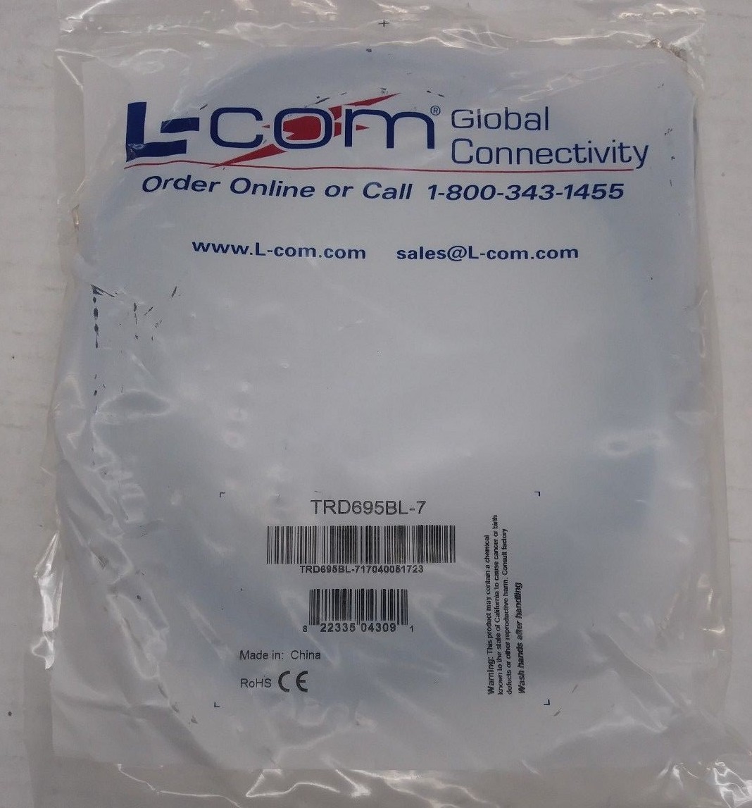 L-Com TRD695BL-7 Blue 7' Cat6 Cable RJ45/RJ45