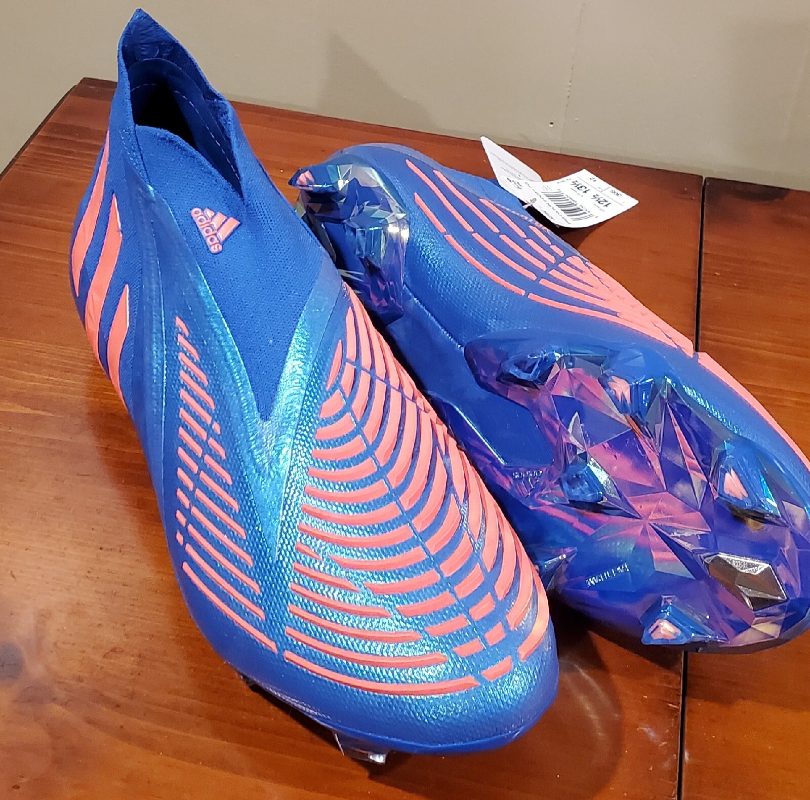 Adidas Predator Edge + FG Hi Res Blue Turbo GZ9002 Size 12.5