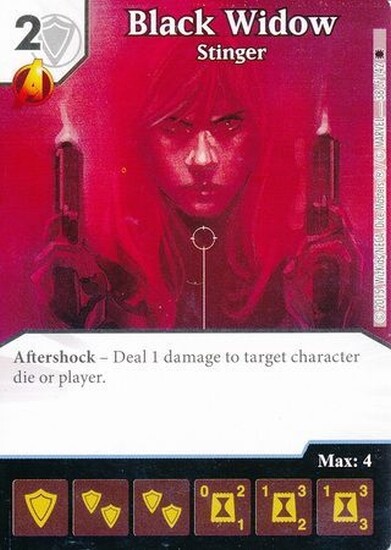 1x  Black Widow, Stinger - 38/142 w/ Near Mint Card Promo - Dice Masters