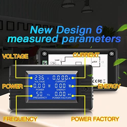 Multi-Function AC Meter: LCD Digital 100A Current & Voltage with Alarm Function