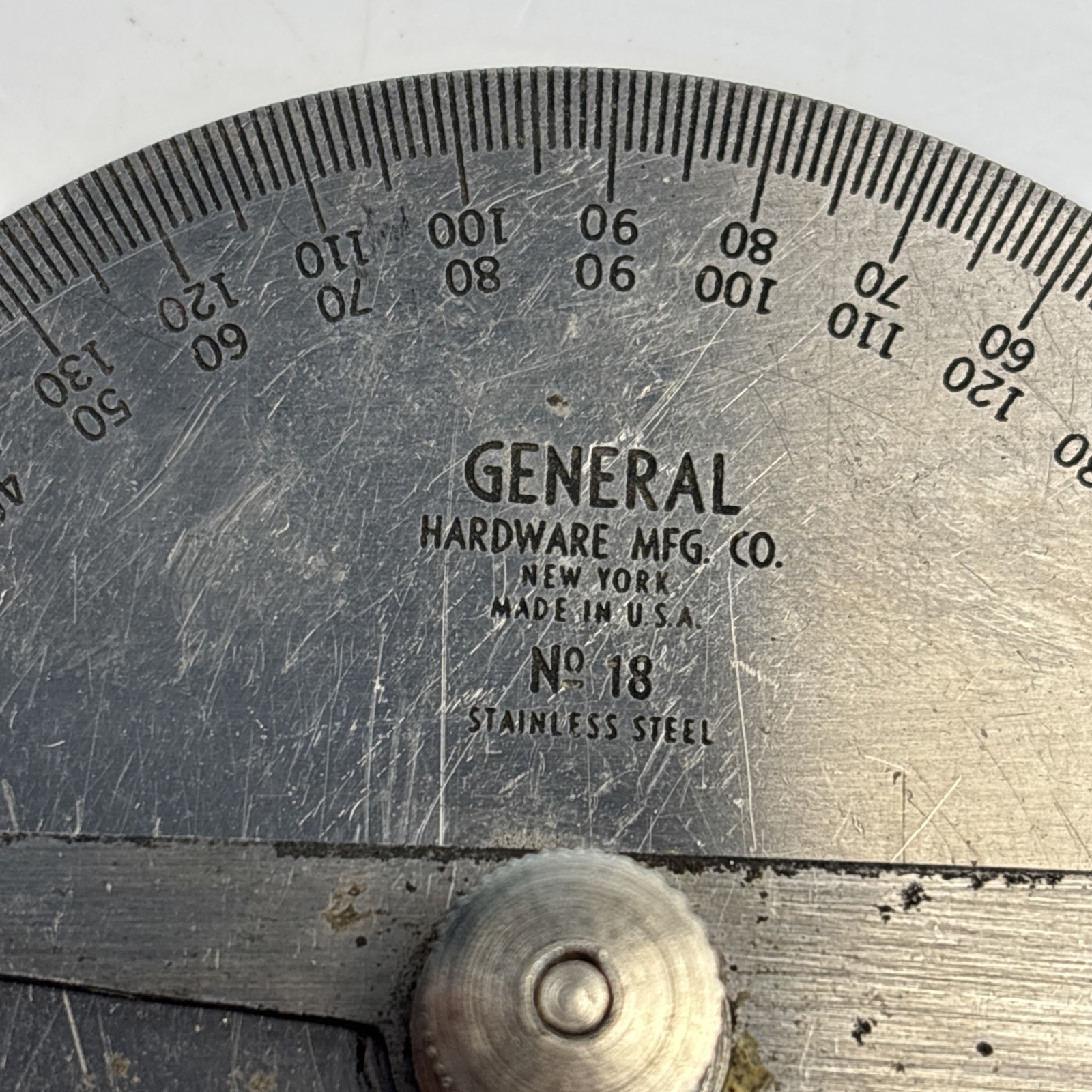 General Hardware No 18 Protractor Stainless Steel USA