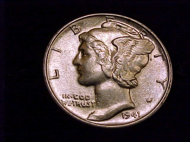 1941-P  Mercury Dime, About Uncirculated