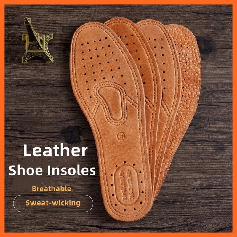 Real Cowhide Insole Leather Shoes Boots Shoe Inserts Soft Breathable Deodorant A