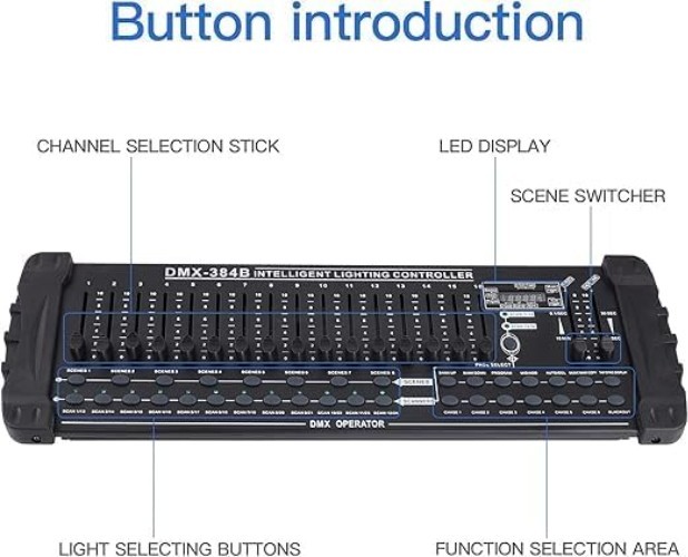 DJ Controller 384CH DMX Cotroller Use for Program Editing of Bar Club Live Li...