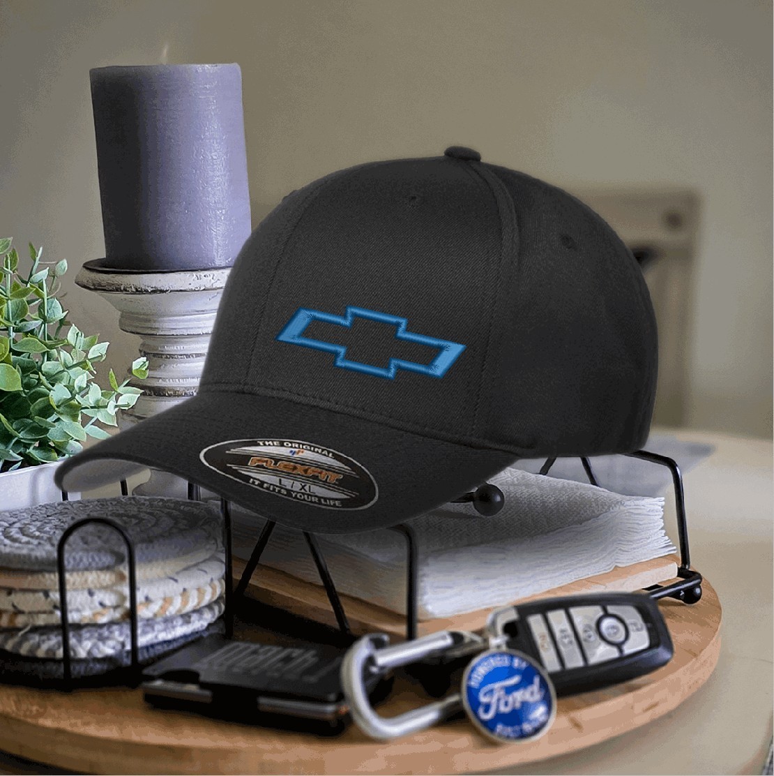 Chevy Bowtie - Custom Made-to-Order Embroidered Flexfit or Snapback Hat