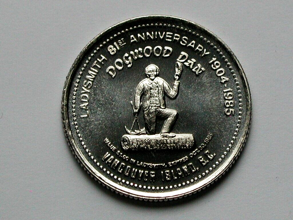 Ladysmith BC (Vancouver Island) CANADA 1985 Dogwood Flower Trade DOLLAR Token
