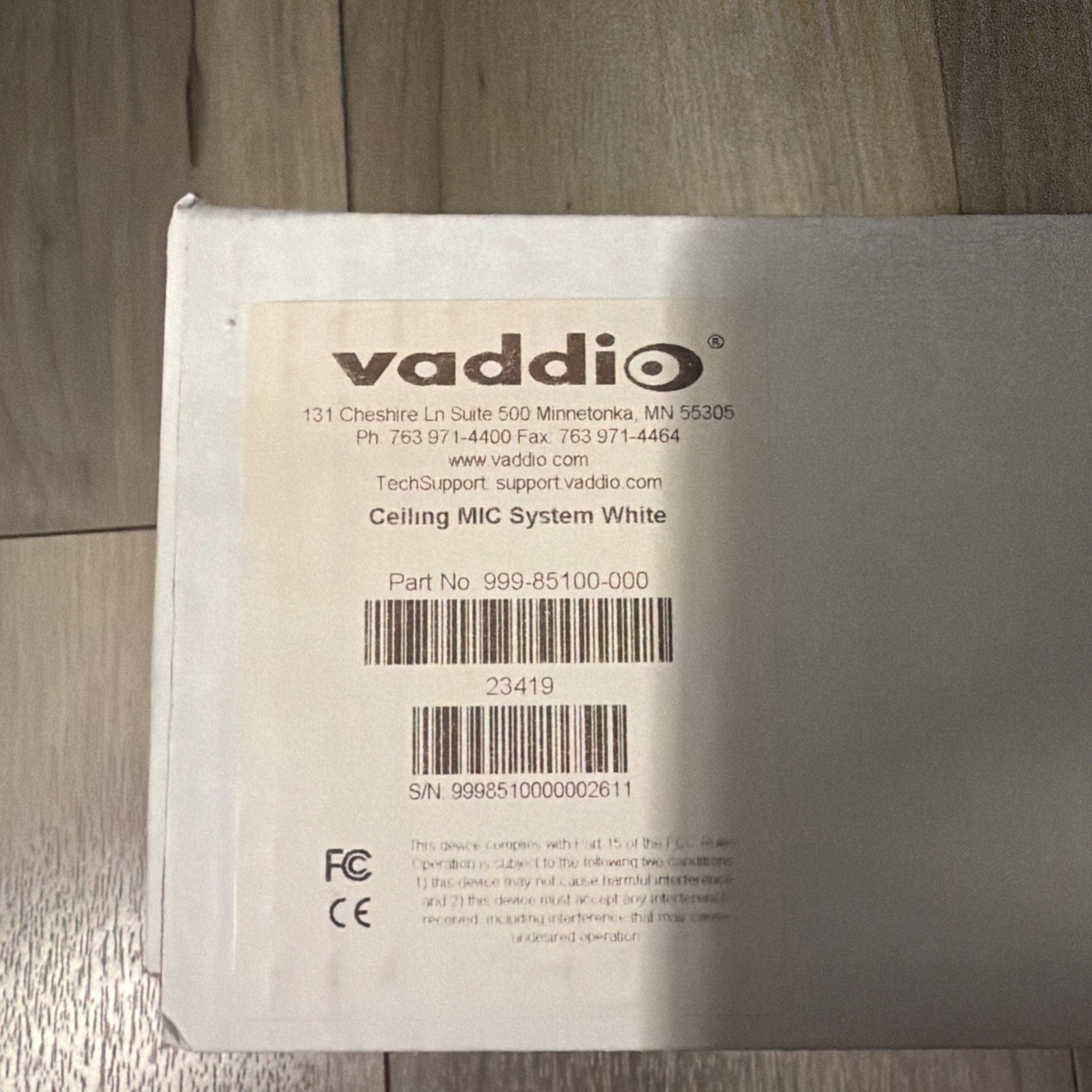 New Sealed Vaddio- Ceiling MIC system White