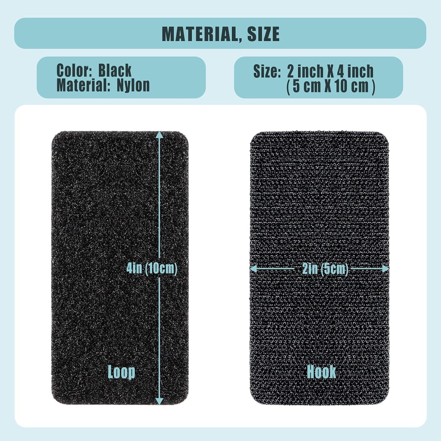 16 Sets 2X4 Inch Strips with Adhesive - Heavy Duty Hook and Loop Tape - Strength