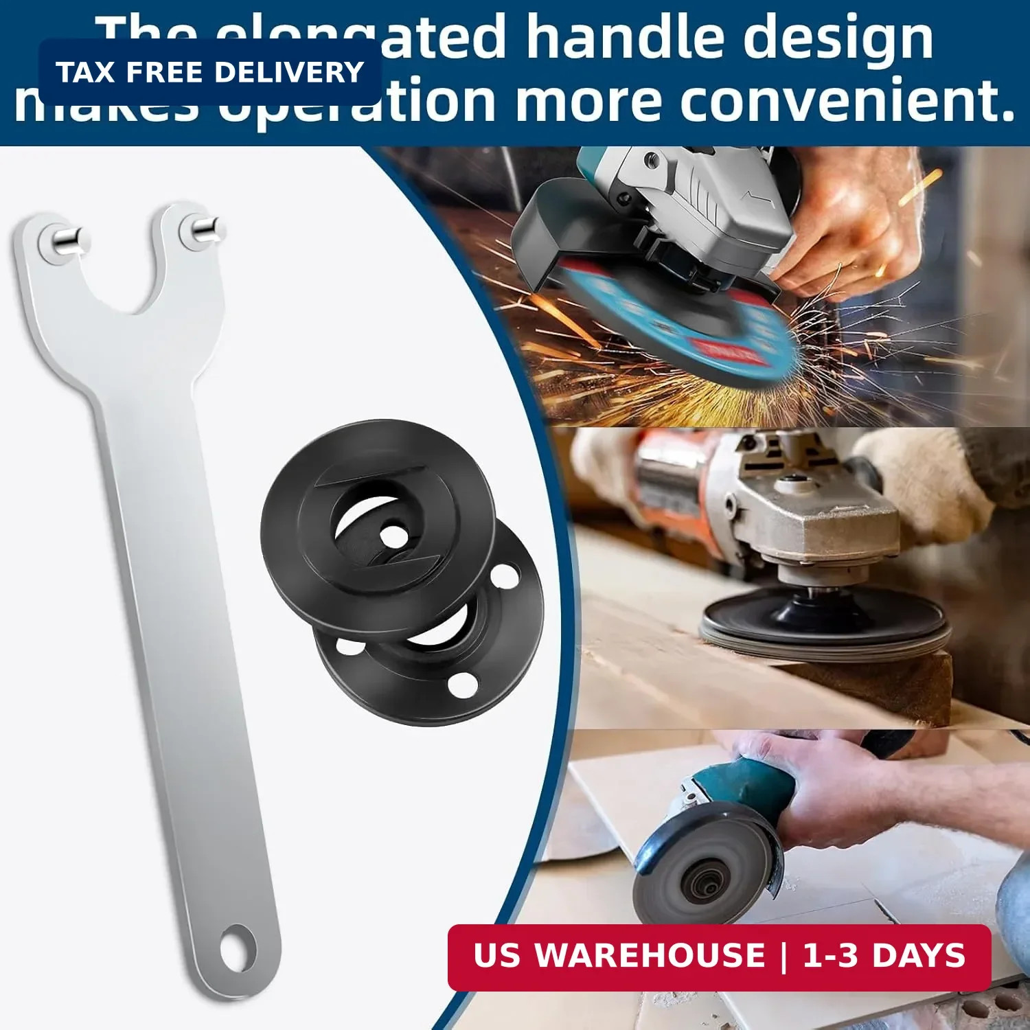 7PCS Angle Grinder Nut & Flange Set - Compatible with Dewalt, Milwaukee, Bosch