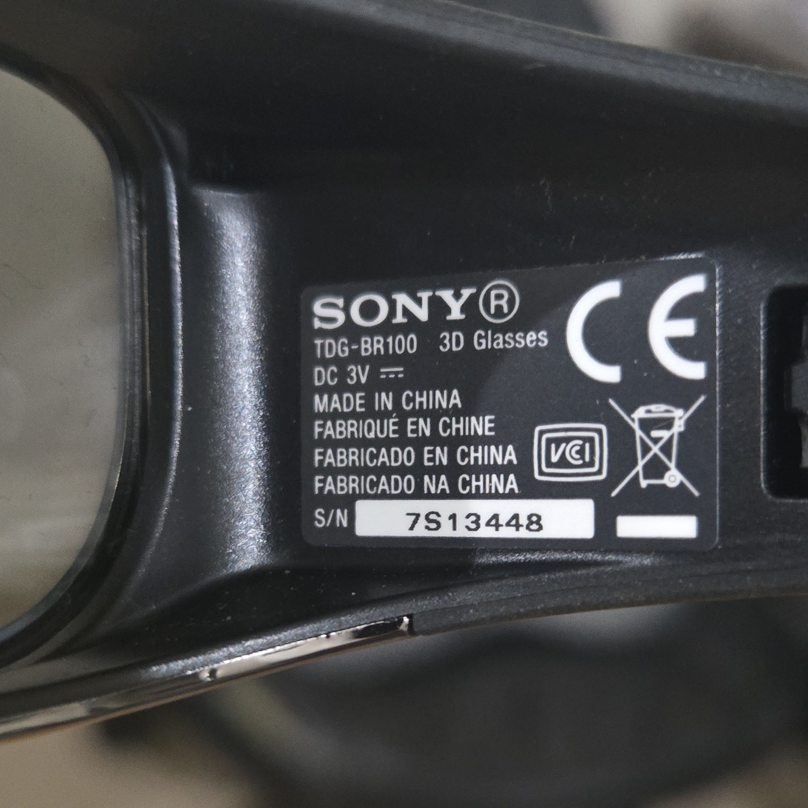 PRICE DROP! Sony TDG-BR100 3D Glasses Black DC 3V