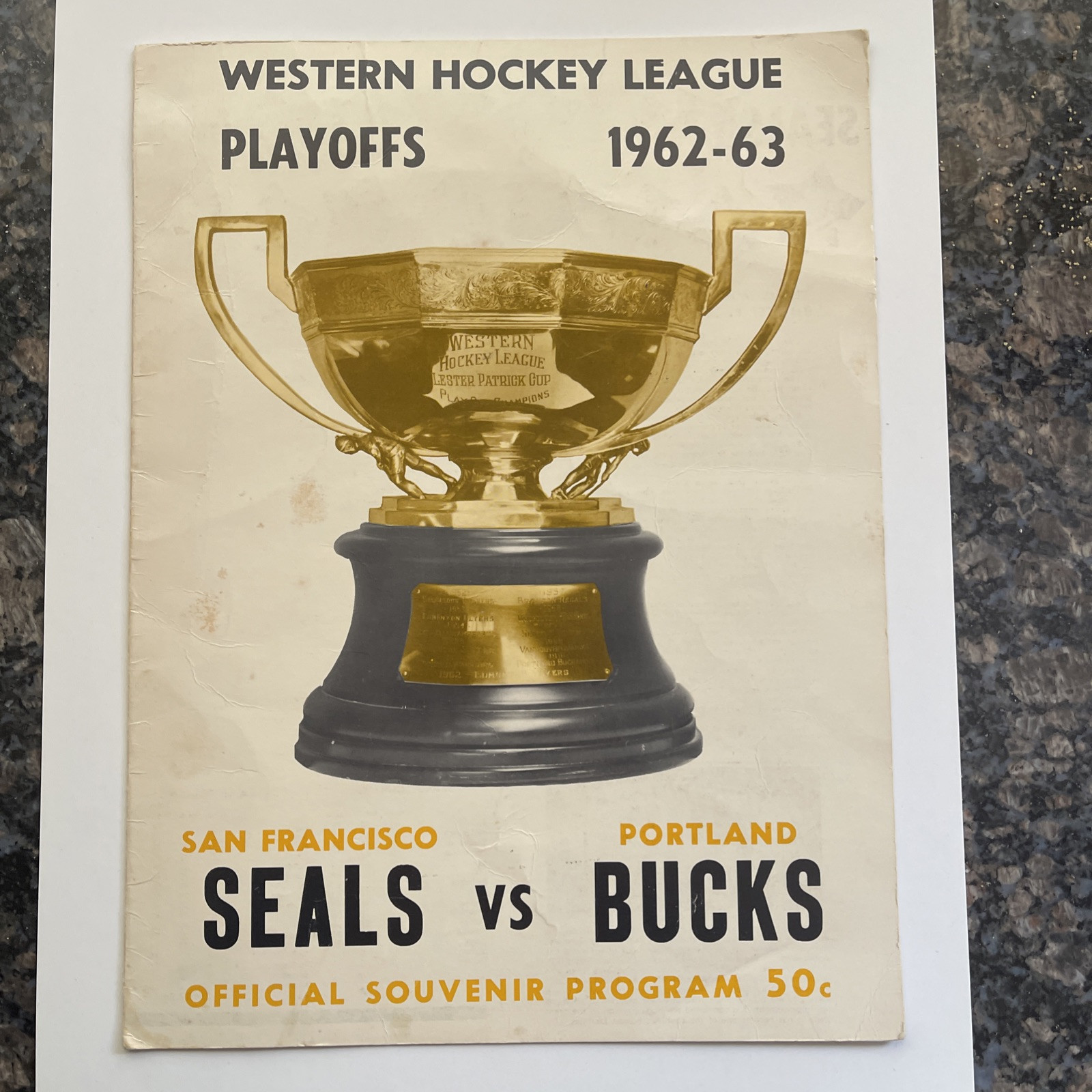 1963 Western Hockey League Playoff SF Seals vs Portland Bucks Scorecard