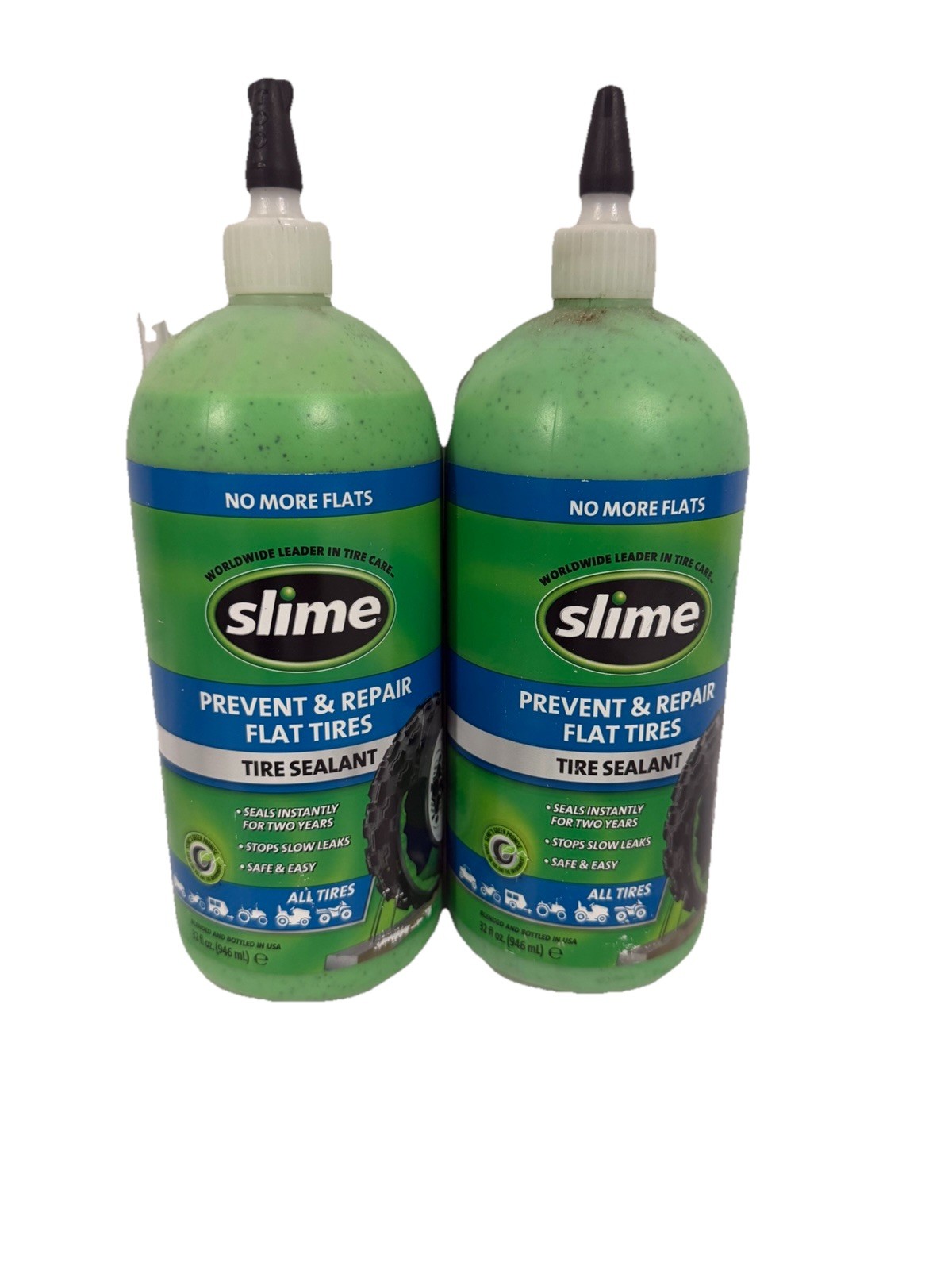 Lot of 2 Slime 32 oz. Super-Duty Tire Sealant for Tubeless Tires - 10009 NOS
