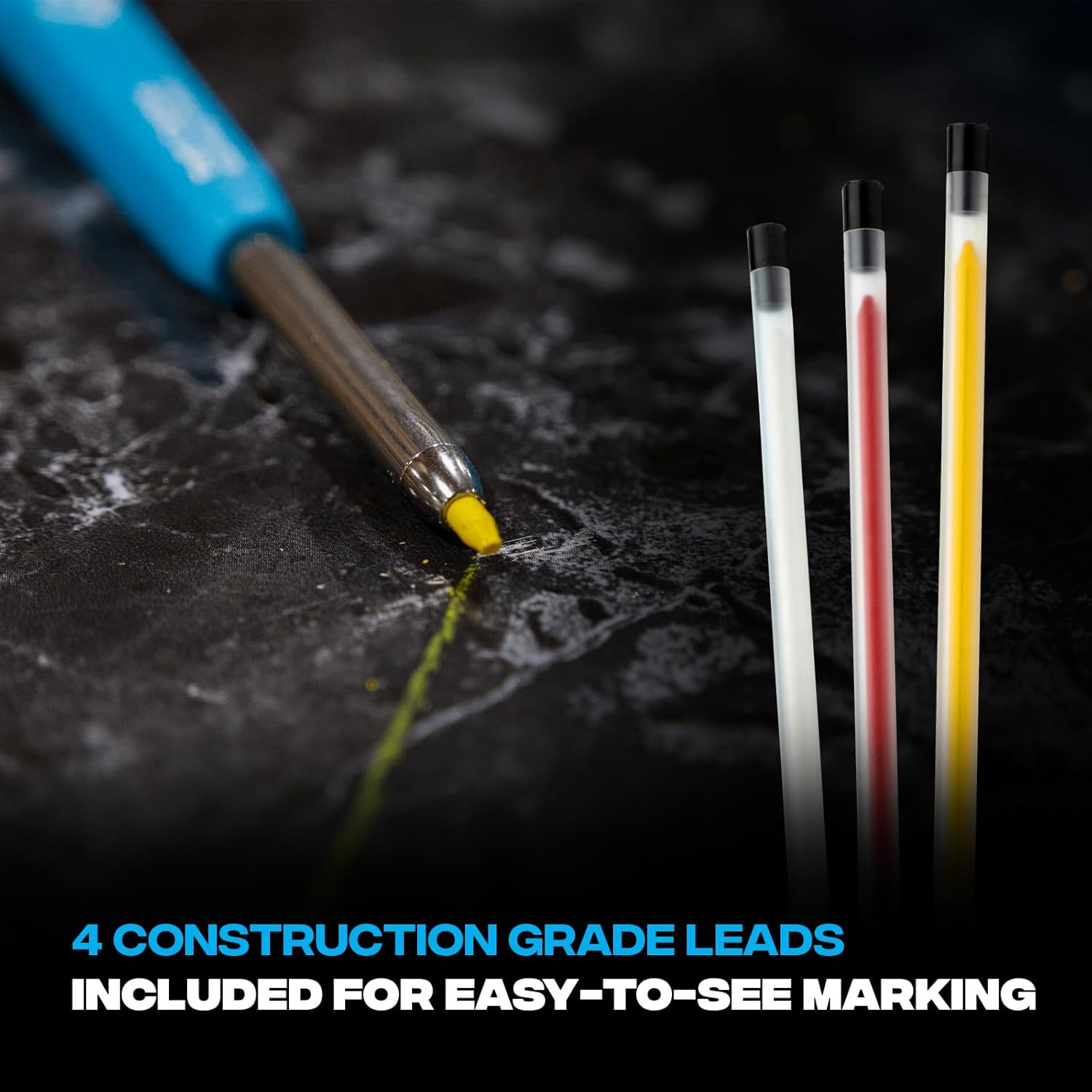 Construction Pencil - Mechanical Carpenter Pencils Set W/Sharpener | Heavy Duty