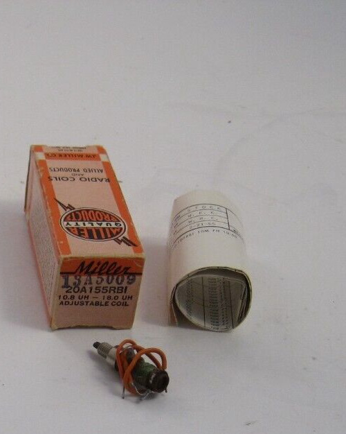 MILLER 20A155RBI Adjustable R.F. Coil (10.8uH - 18uH) 13A5009 - Prepaid Shipping