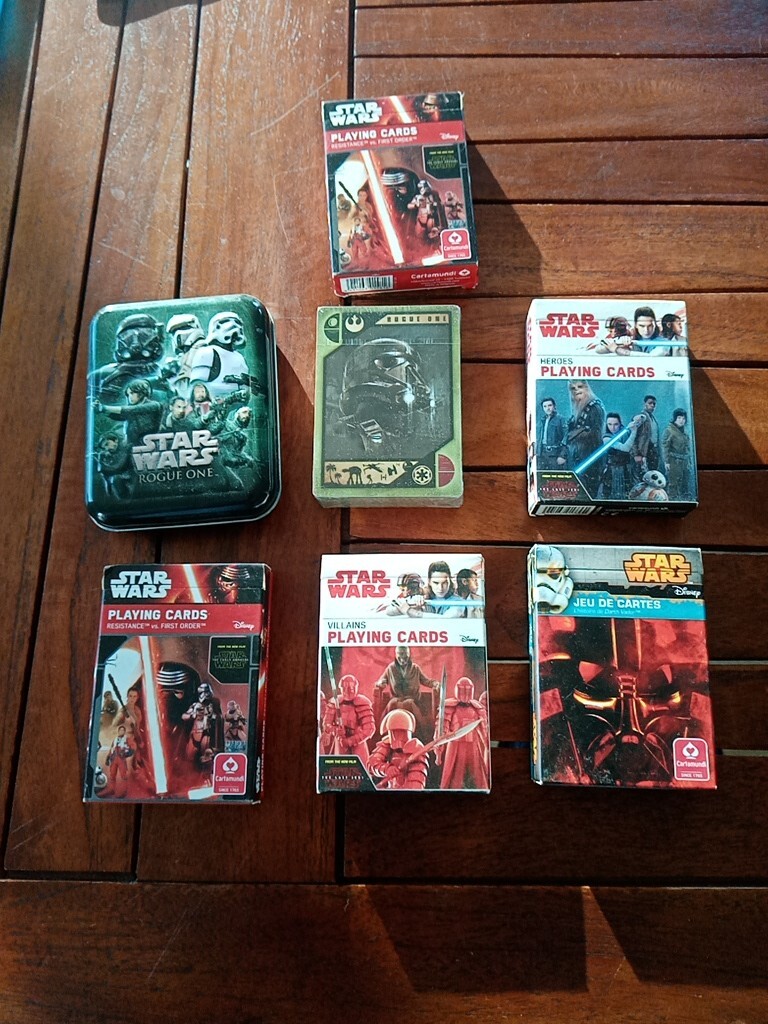 Lot of 6 Star Wars Card Games - Mint/In Blister - World Cartoon/Playing Cards