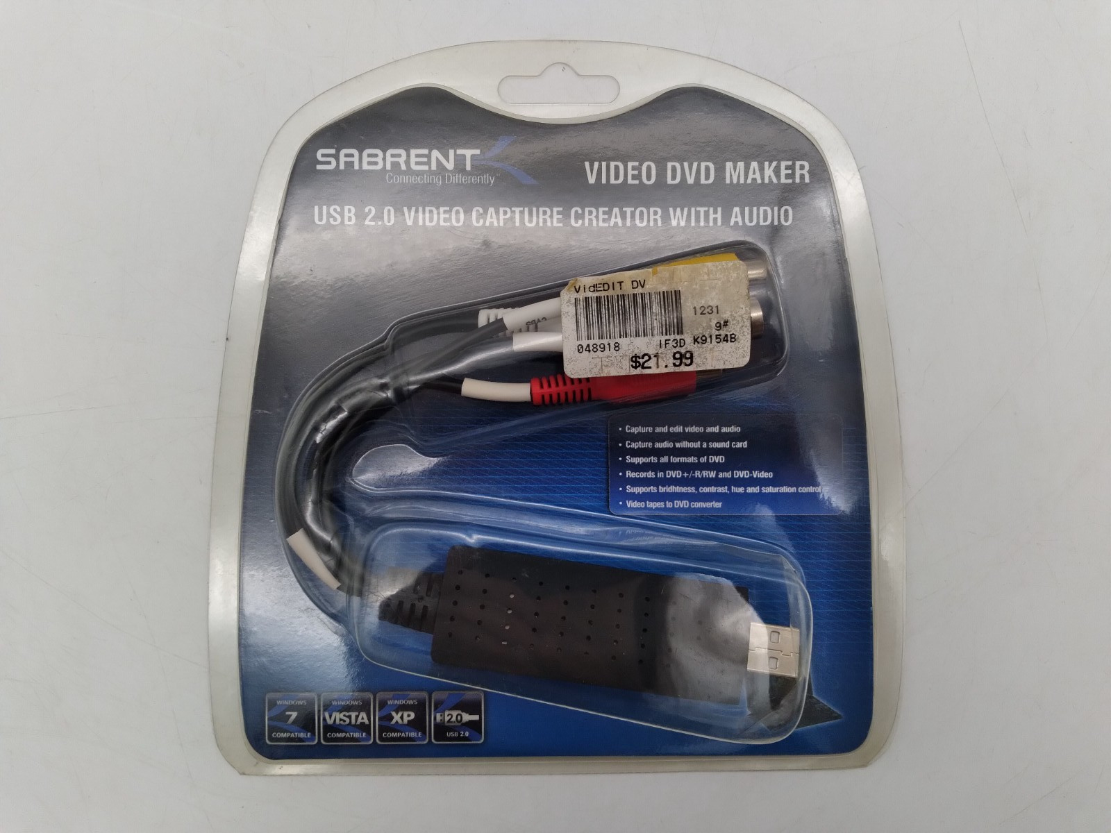 SABRENT VIDEO DVD MAKER USB 2.0 High Quality Video Capture Creator with Audio