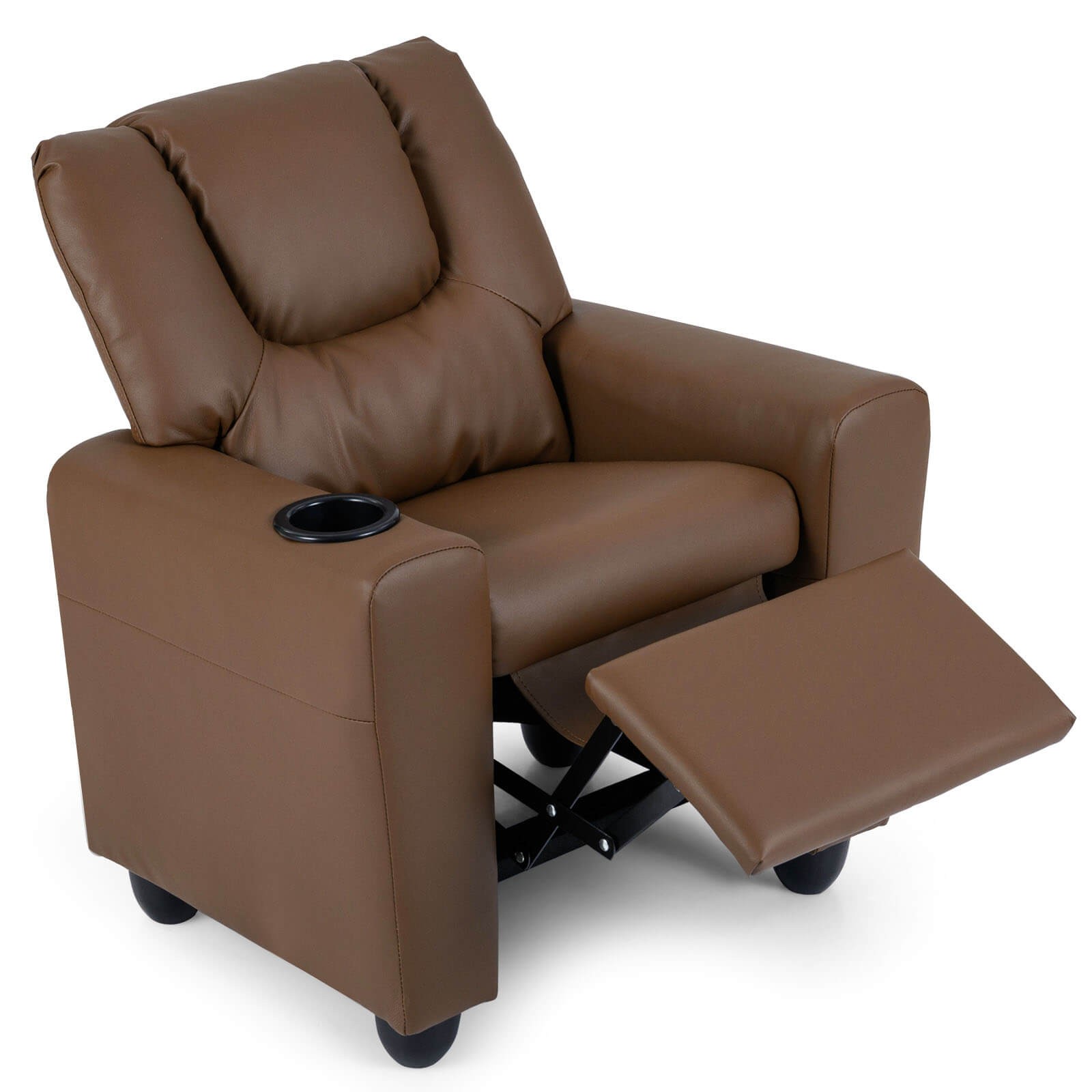 Kids Recliner w/Cup Holder Adjustable Backrest & Footrest for Boys & Girls