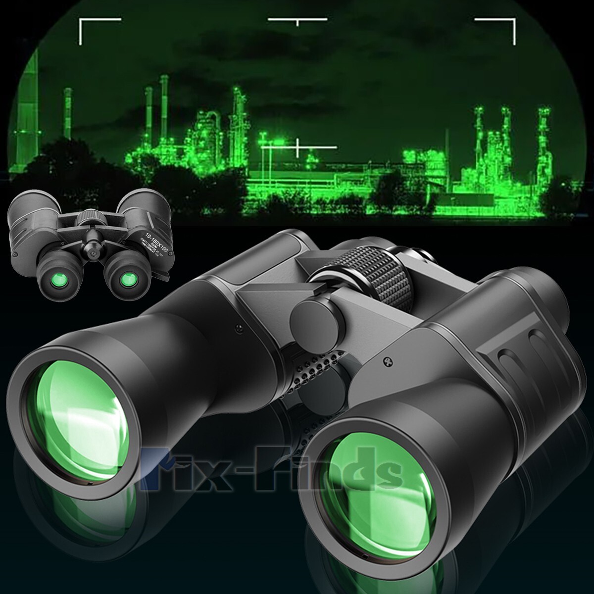 180x100 High Power Military Binoculars Day/Night Zooming Hunting Binoculars +Bag