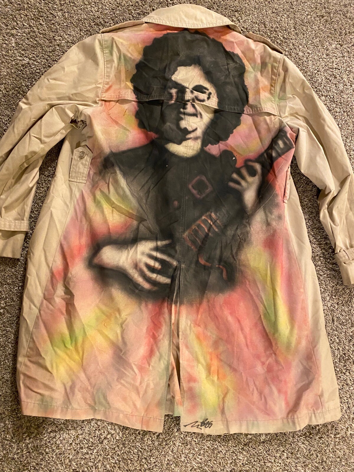 Grateful Dead Jerry Garcia 1 OF A KIND VINTAGE Goldblatt TRENCH COAT Men Sz 36