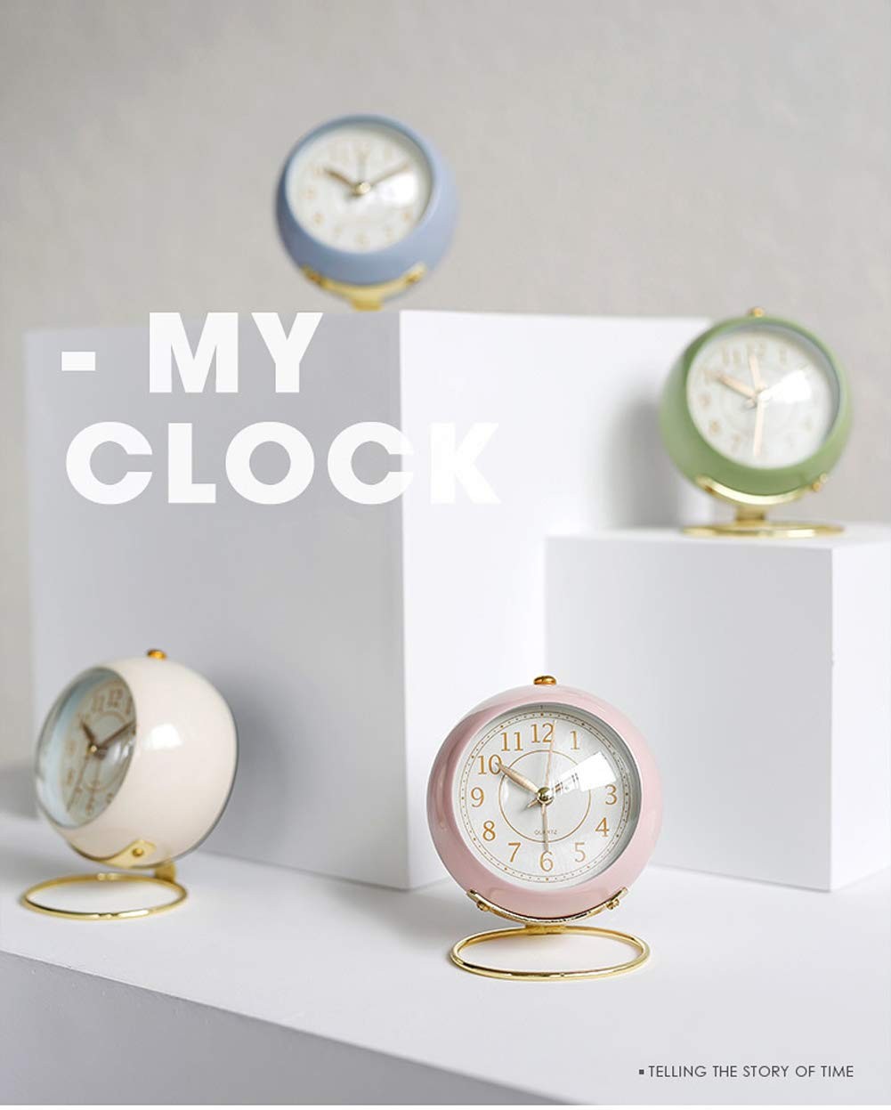 Small Tableclocks Classic Non-Ticking Tabletop Alarm Clock with Backlight, Ba...