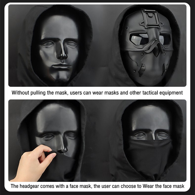 IDOGEAR Tactical Full Face Mask Protective Airsoft Mask Hood Hunting Headgear MC
