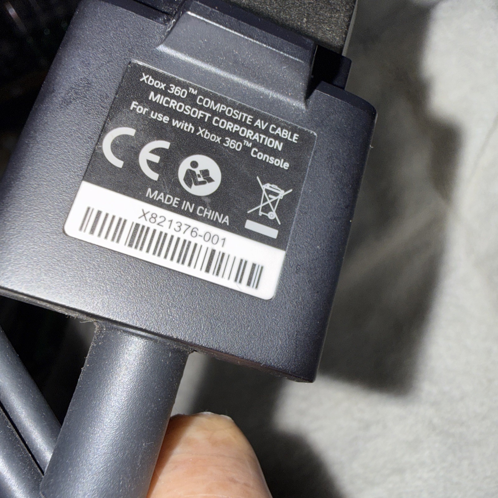 Microsoft Xbox 360 Replacement AV Cable OEM 3.5mm to RCA Composite Tested