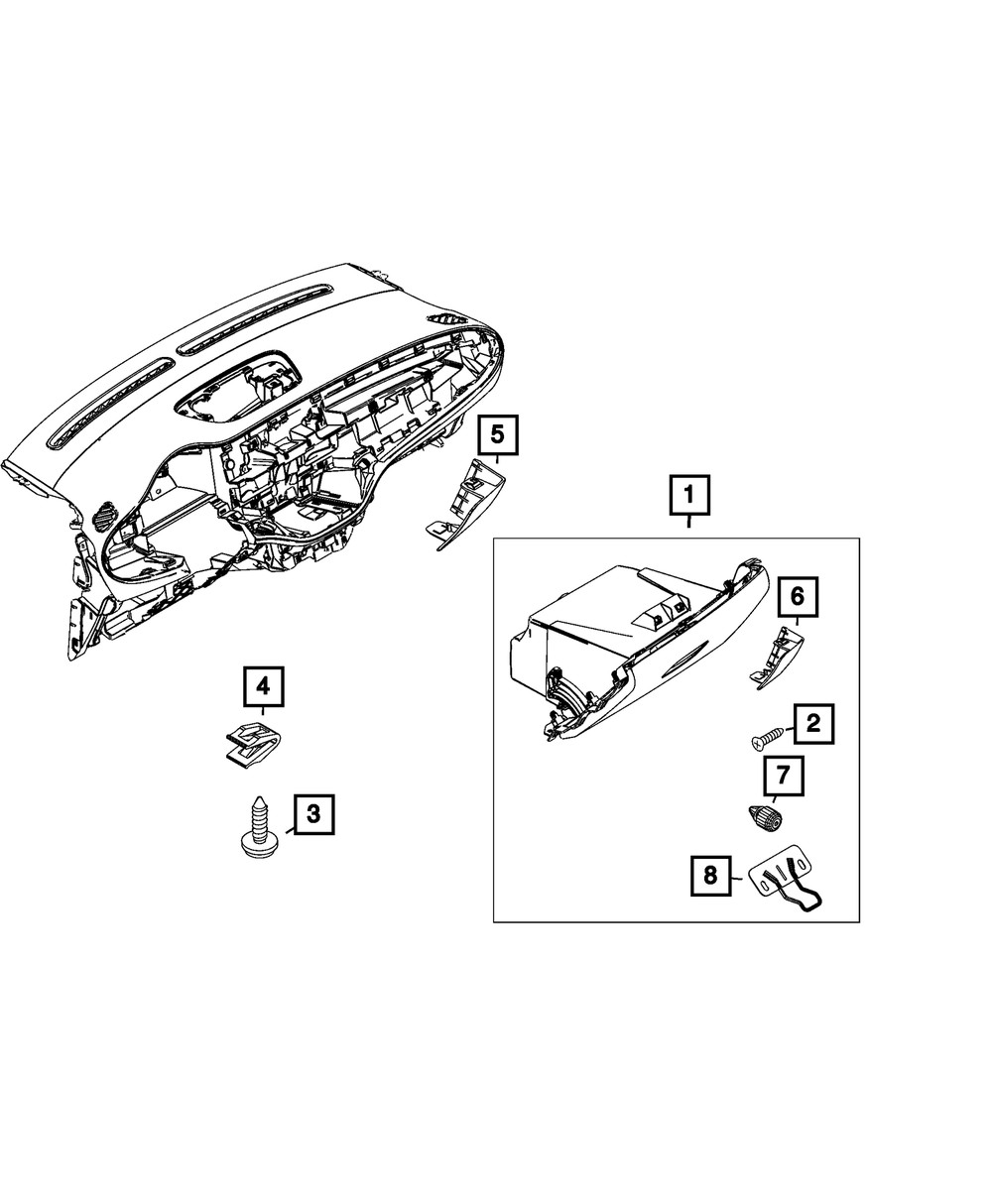 Genuine Mopar Instrument Panel Glove Box 7TM79LXHAA