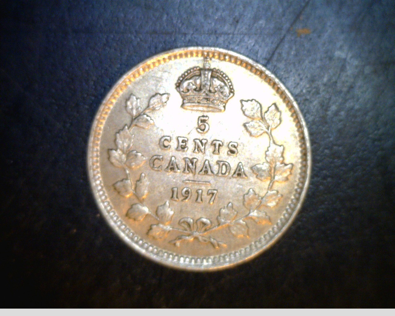 1917 Canada, Five Cents, High Grade Cir, .0336 oz Slv (Can-611)