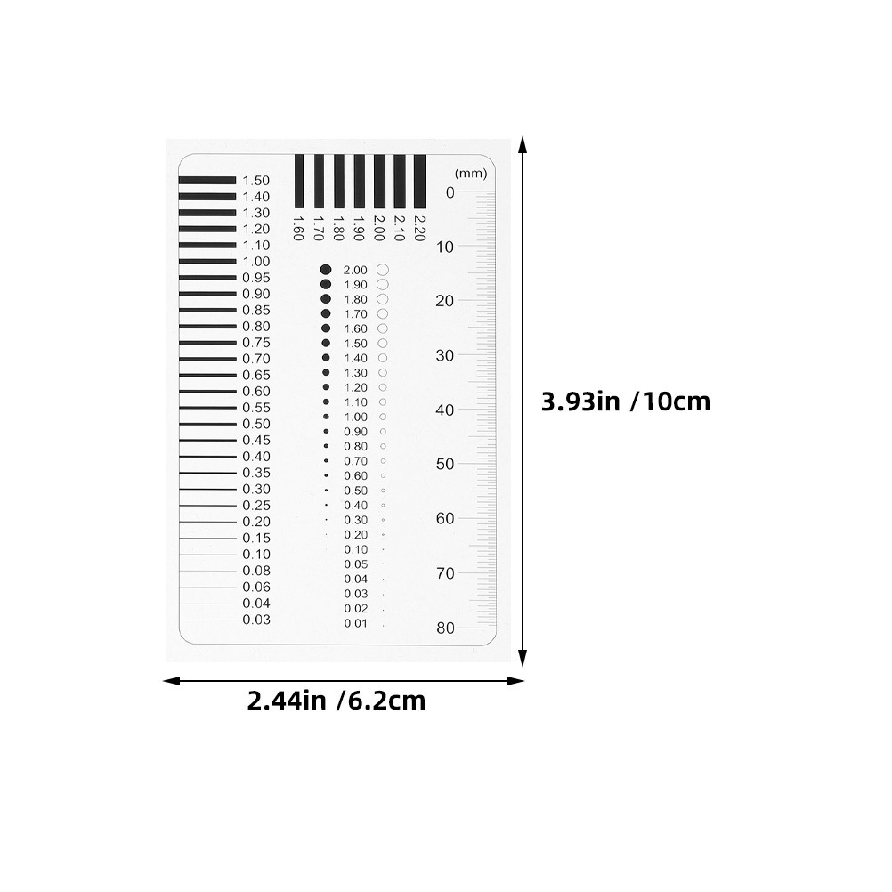 4pcs High Accuracy Transparent Measuring Ruler Diameter Line Width Gauge Crack