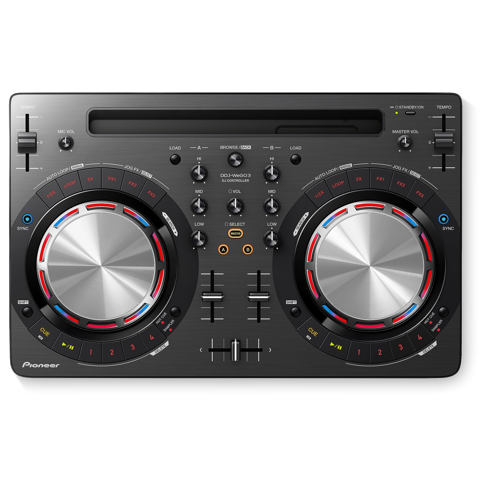Pioneer DDJ-WeGO3-K DJ Controller for iOS Black DDJWEGO3K