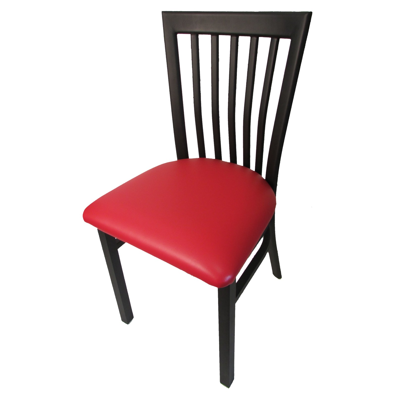 Oak Street Mfg SL4279RED Jailhouse Chair w/Red Vinyl Seat