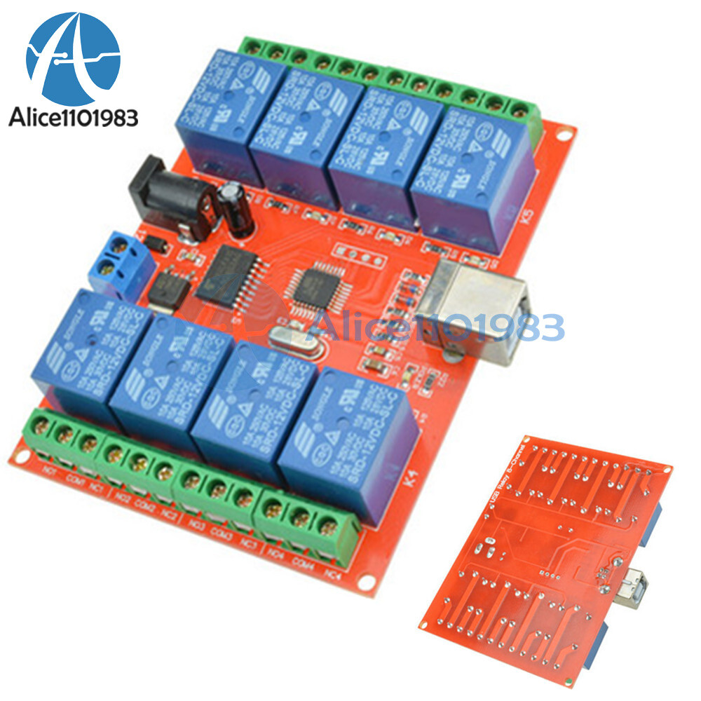 12V USB Relay 8 Channel Programmable Computer Control For Smart Home New