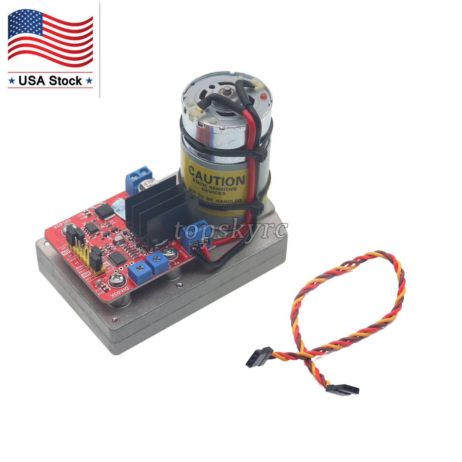 High Torque Servo DC12V 24V 380kg.cm Steel Gear for Robot Mechanical Arm US SHIP